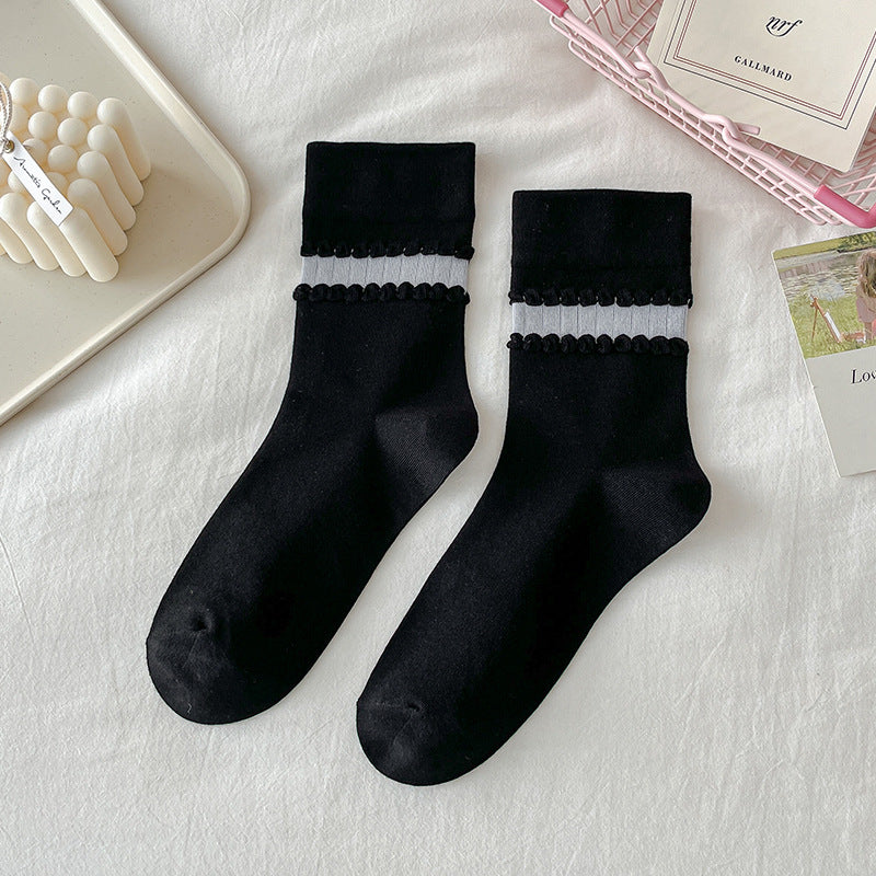 Baumwollsocken für Damen, mittelhoch