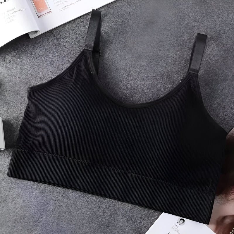 seamless wire-free women's fitness bralette, view 4 - MRSLM