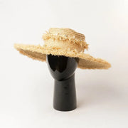 raffia sun hat with shell accents, view 4 - MRSLM
