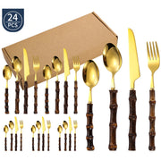 black bamboo dinnerware set, view 2 - MRSLM