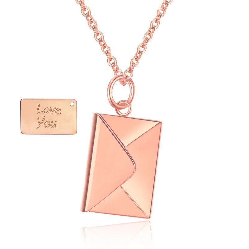 love letter envelope necklace, view 3 - MRSLM