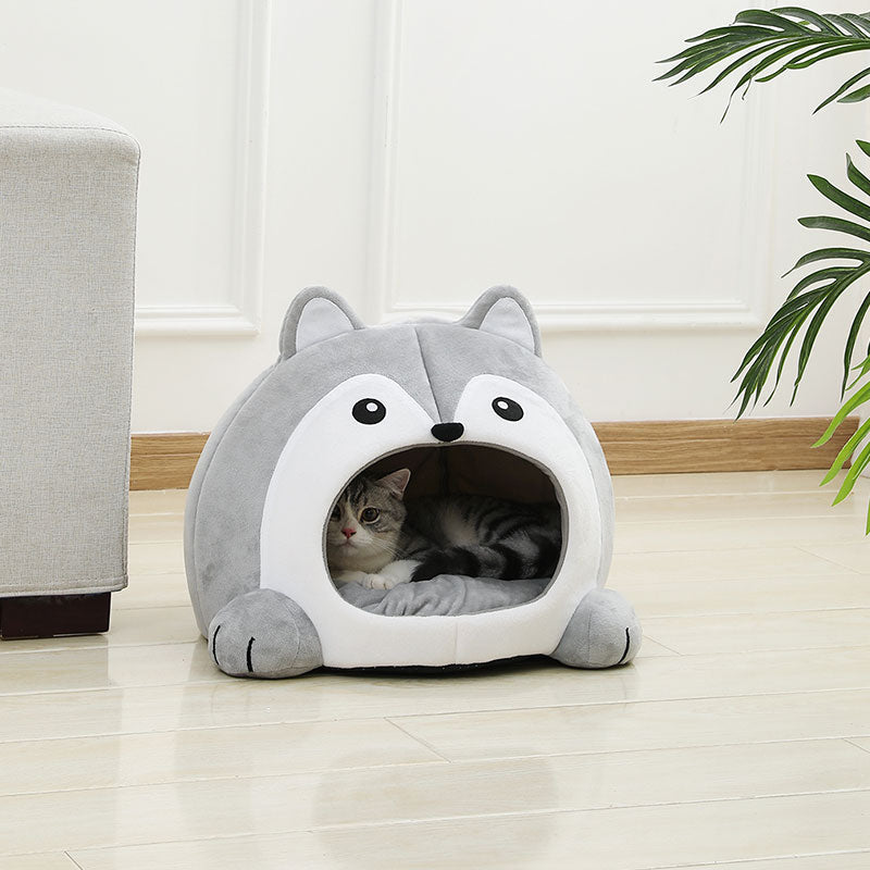cozy plush cat bed and lounger, view 6 - MRSLM