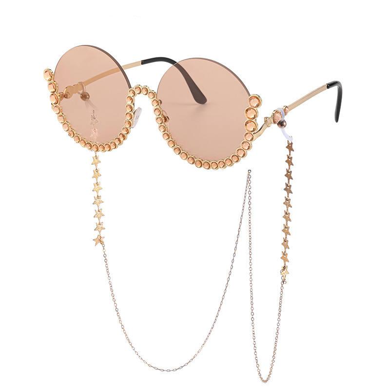 rhinestone round sunglasses, view 4 - MRSLM