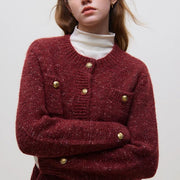 women's short knitted cardigan, view 4 - MRSLM