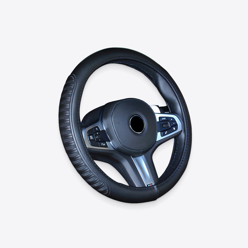 black stitched steering wheel cover - MRSLM