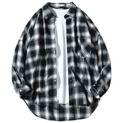 Men's loose plaid shirt jacket, view 7 - MRSLM