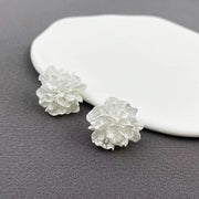 white floral stud earrings, view 7 - MRSLM