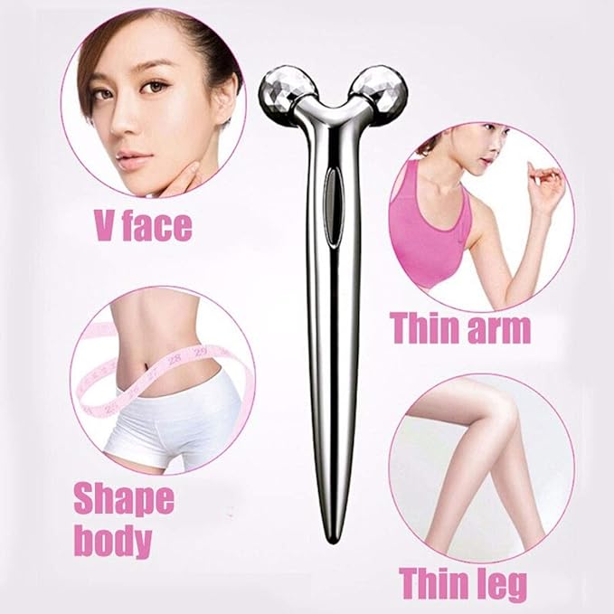 3D Y-Shape Facial Roller Massager for Wrinkle Reduction and Face Slimming