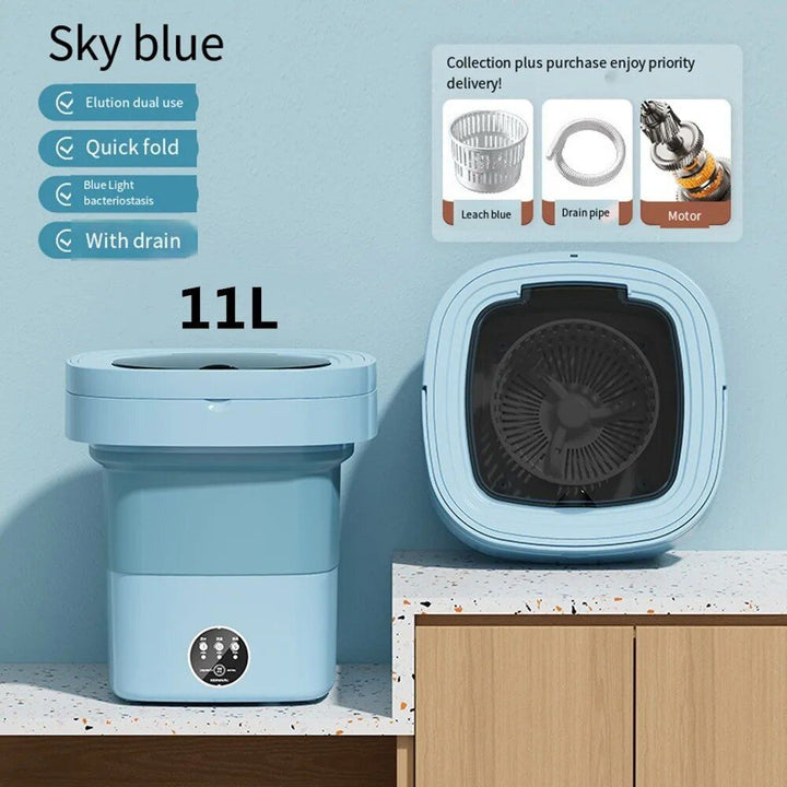 Portable Folding Washing Machine with Large Capacity & Spin Dryer Bucket