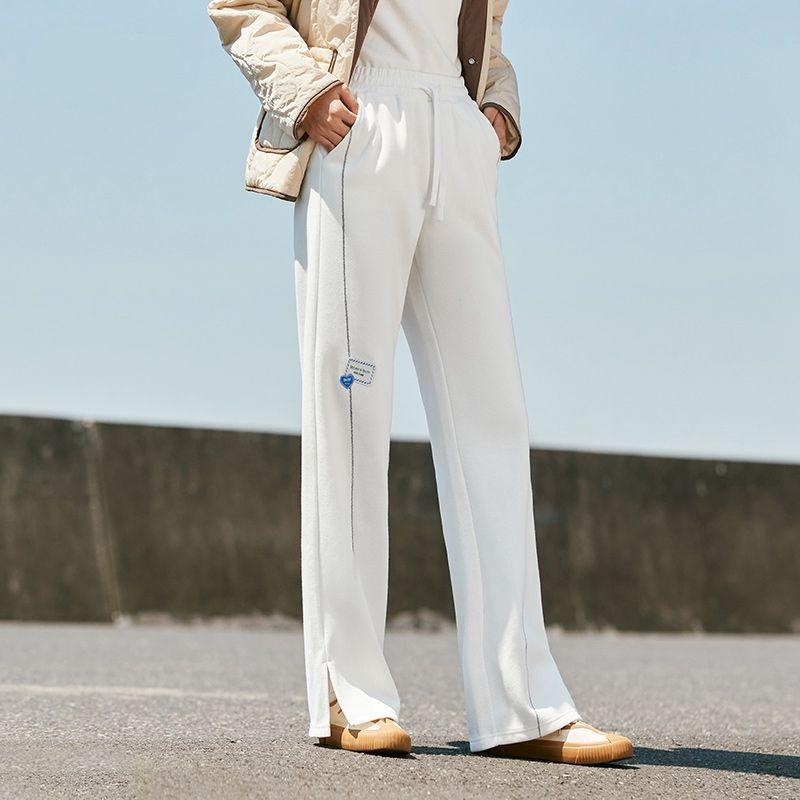 chic wide-leg slit trousers for women, view 4 - MRSLM