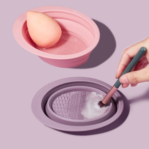 silicone folding makeup brush cleaning bowl - MRSLM