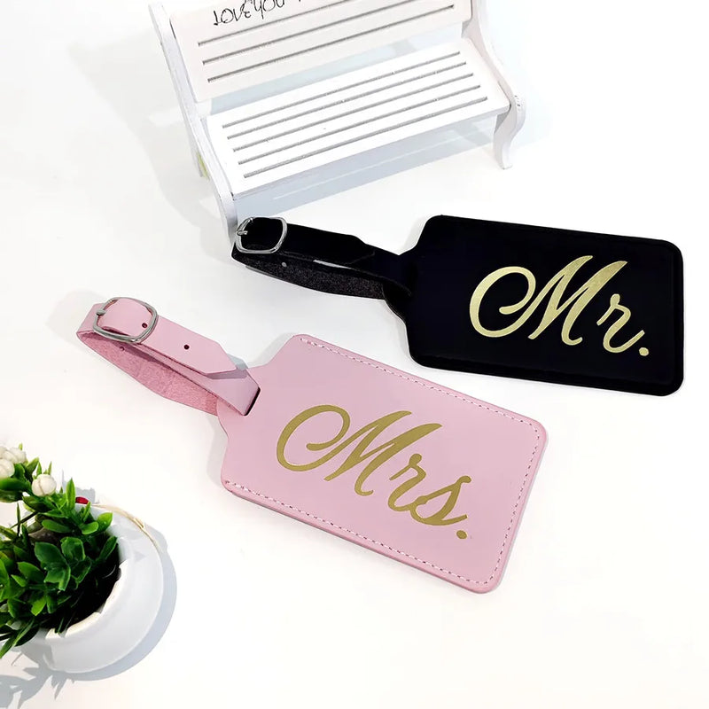 Mr. and Mrs. couples luggage tags, view 4 - MRSLM