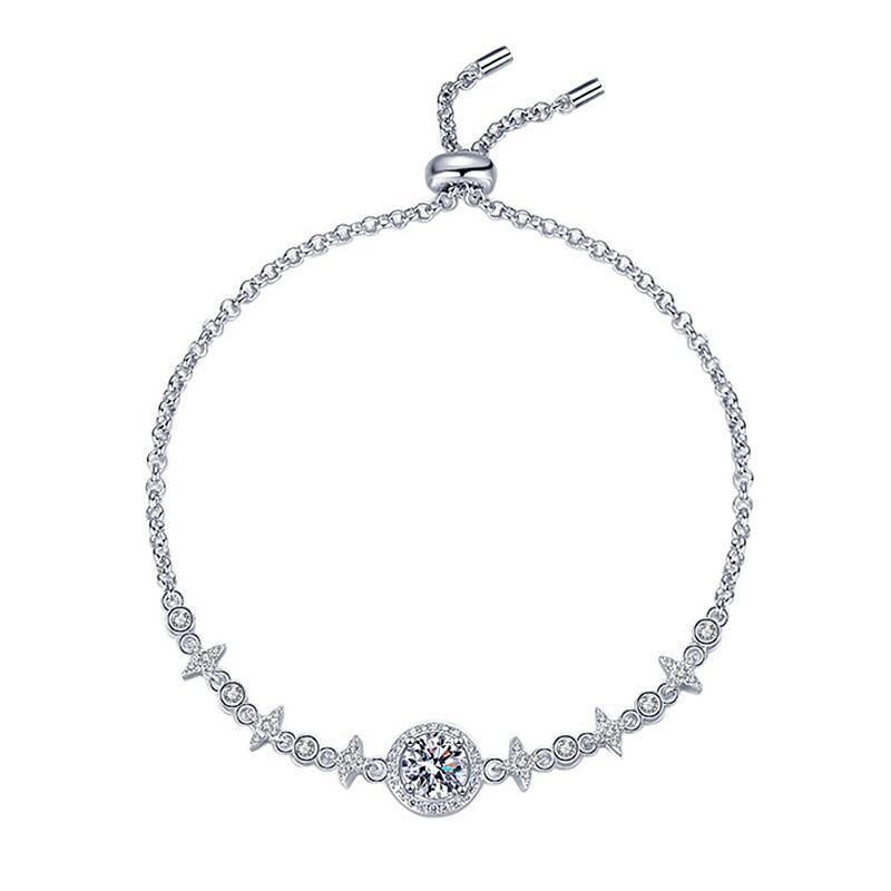 S925 Sterling Silver Mosang Diamond Women's Bracelet