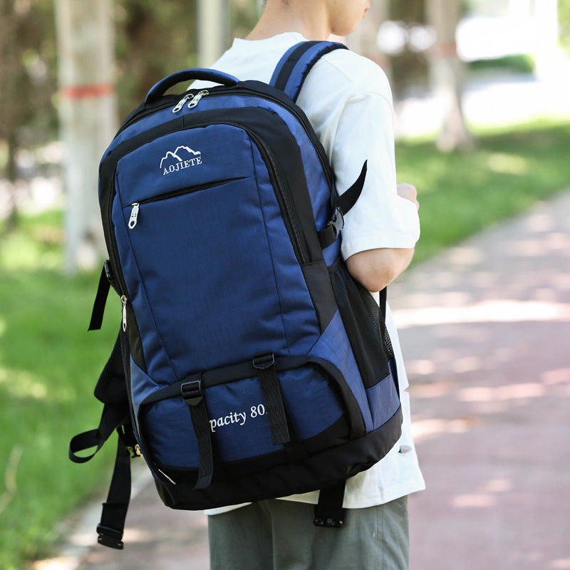 Double Shoulder Backpack Men's 60L Large Capacity Travel Hiking Bag