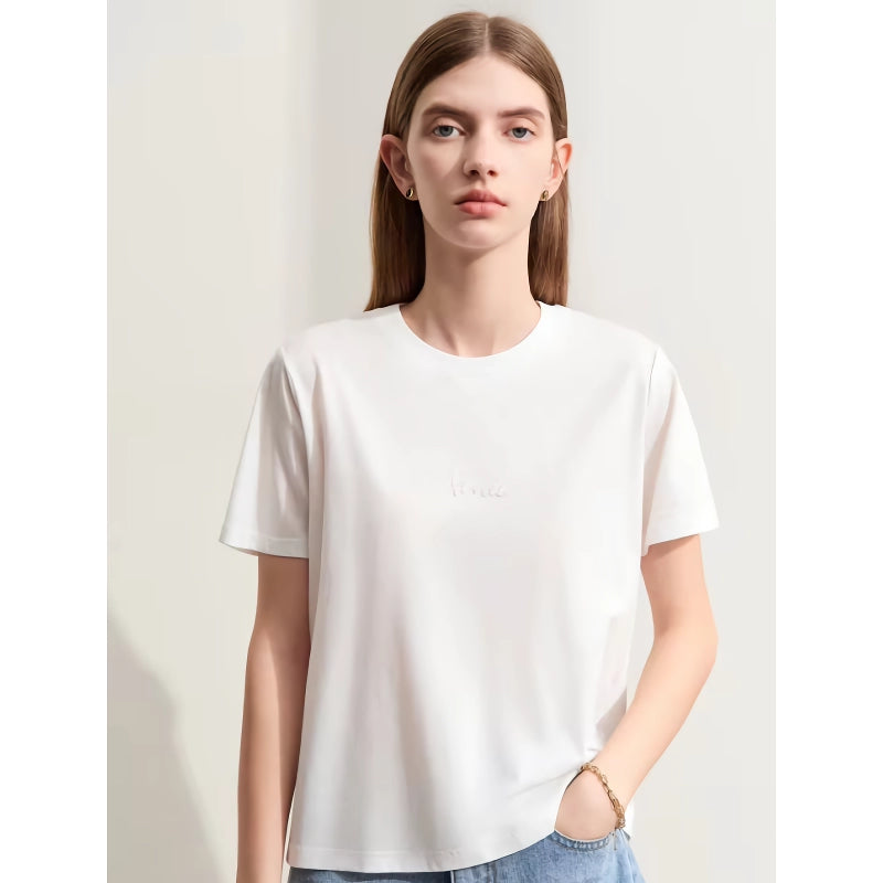 Women's bead embroidered mesh tee, view 6 - MRSLM