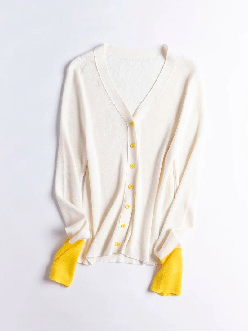 Damen-Cardigan aus Wollmischung mit V-Ausschnitt