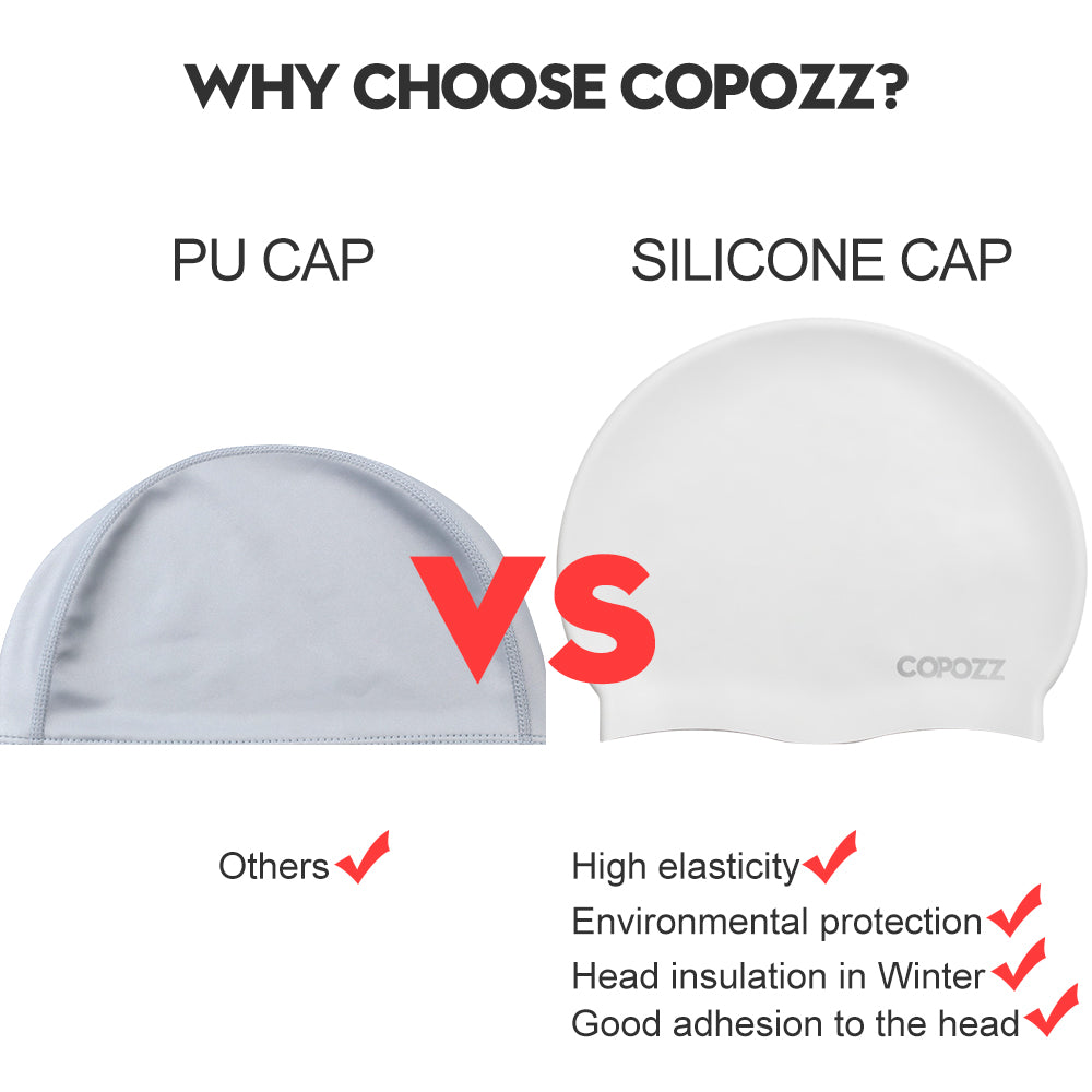 Waterproof Silicone Swim Cap for Long Hair with Ear Protection