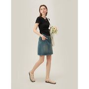 Academy style denim skirt, view 6 - MRSLM