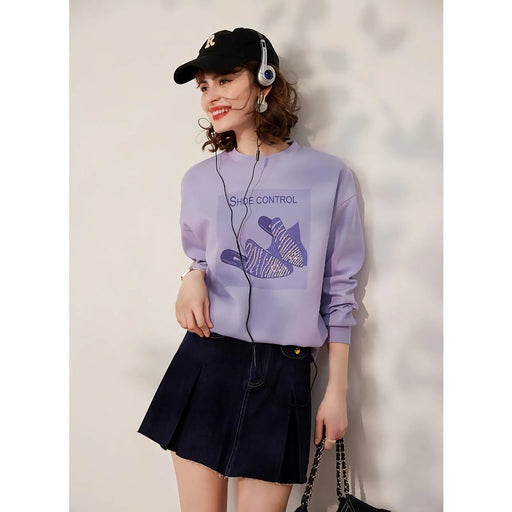 beaded print pullover sweatshirt, view 2 - MRSLM