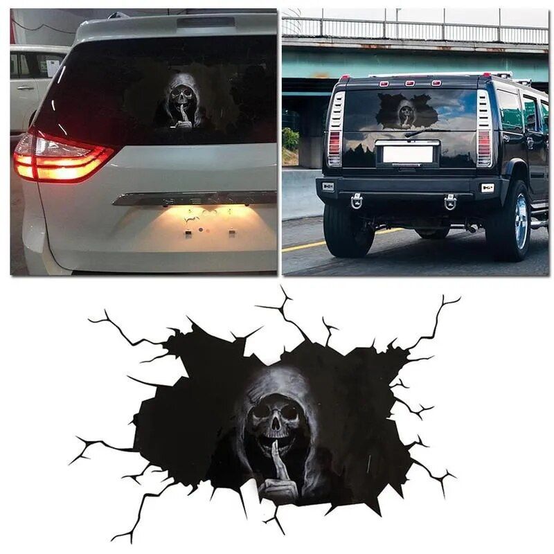 Eerie Halloween Skull Decal for Car Rear Windshield & Walls