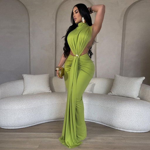 side split sleeveless long dress - MRSLM