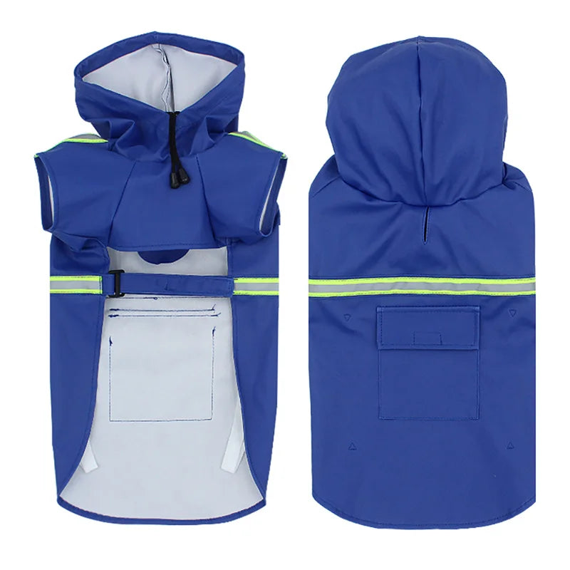 waterproof hooded dog raincoat, view 3 - MRSLM