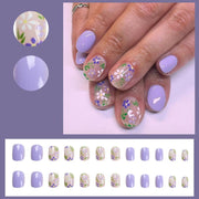 short purple fake nails, view 7 - MRSLM