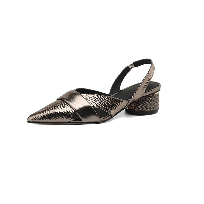 leather pointed toe sandals, view 7 - MRSLM