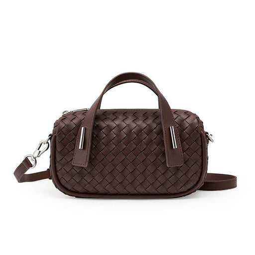 woven leather crossbody pillow bag, view 3 - MRSLM