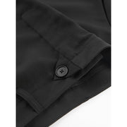 black ankle-length a-line skirt with pockets, view 6 - MRSLM