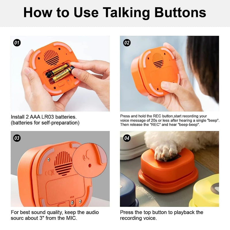 voice recording dog communication buttons, view 8 - MRSLM