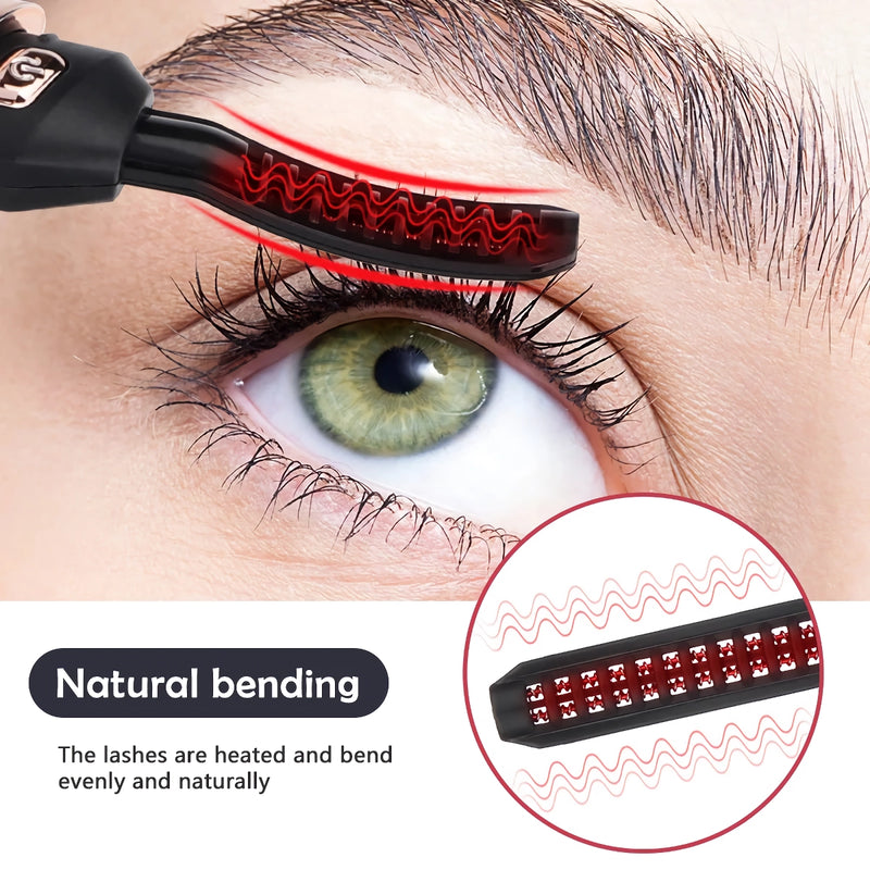 Schnell aufheizende, wiederaufladbare Wimpernzange mit USB-Anschluss für langanhaltende, natürlich aussehende Wimpern.