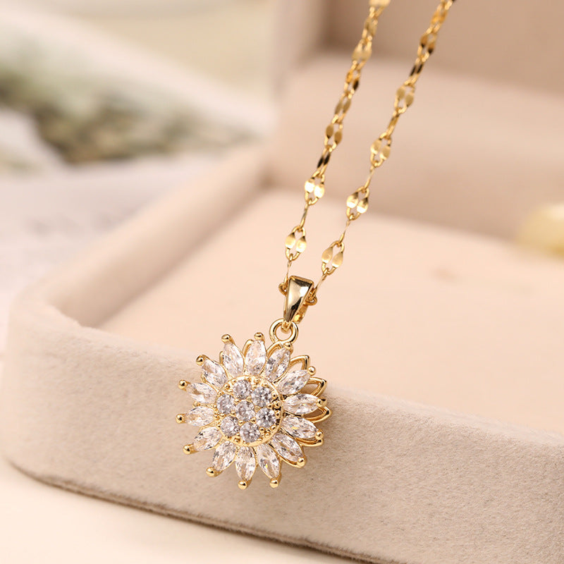 sunflower chain necklace, view 5 - MRSLM