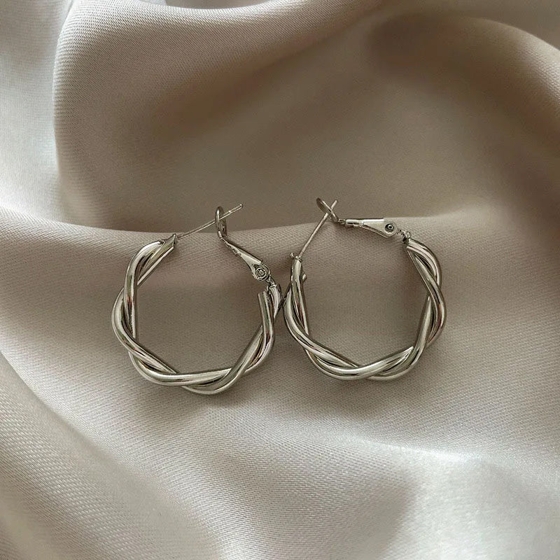 vintage round braid drop earrings, view 6 - MRSLM
