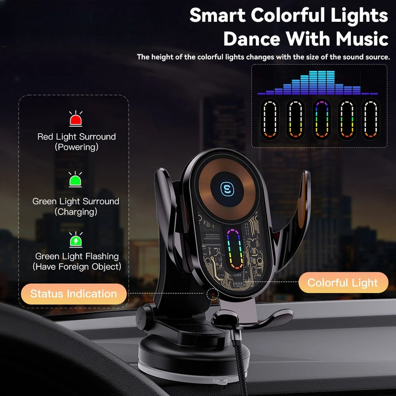 Carregador sem fio para carro de 15 W com sensor automático