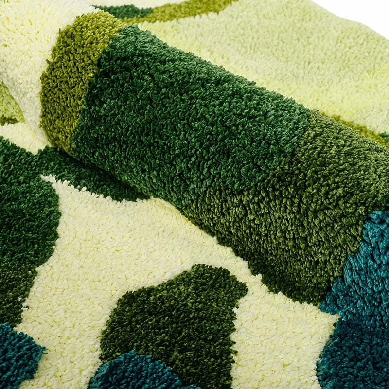 3d round green moss rug, view 7 - MRSLM