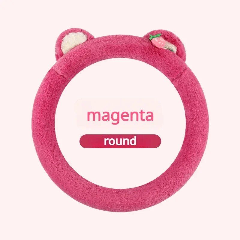 Pink Cat Ears Plush Steering Wheel Cover