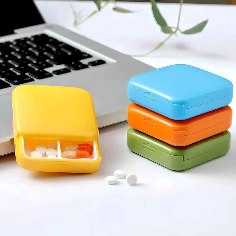 compact 2-grid mini pill box, view 7 - MRSLM