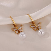 Gold dangle earrings for women, view 5 - MRSLM
