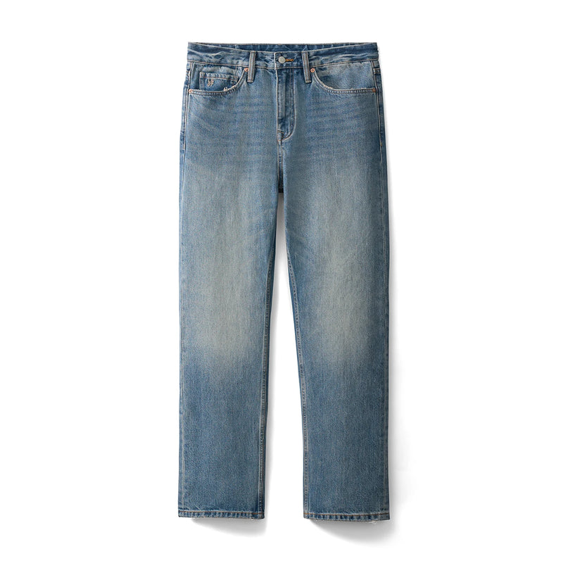 men's vintage washed loose straight jeans, view 3 - MRSLM