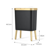 golden high-foot trash can, view 12 - MRSLM