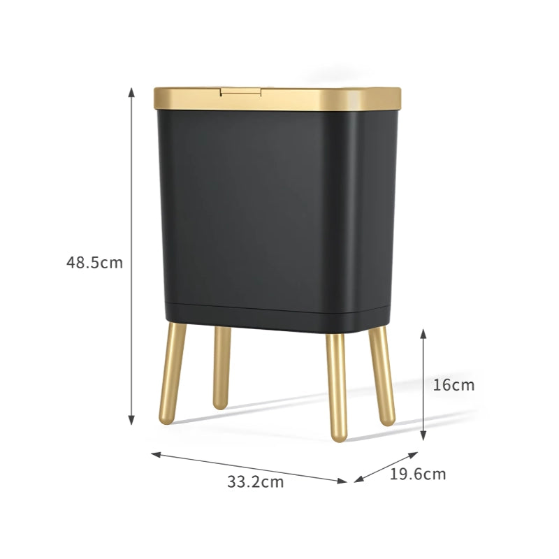 golden high-foot trash can, view 12 - MRSLM