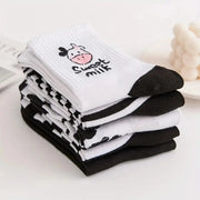 5 pairs cartoon printed ankle socks, view 5 - MRSLM