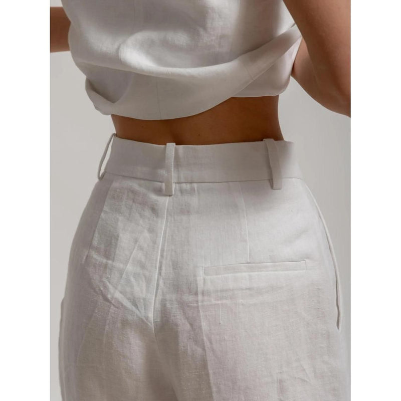cotton linen summer vest and pants set, view 6 - MRSLM
