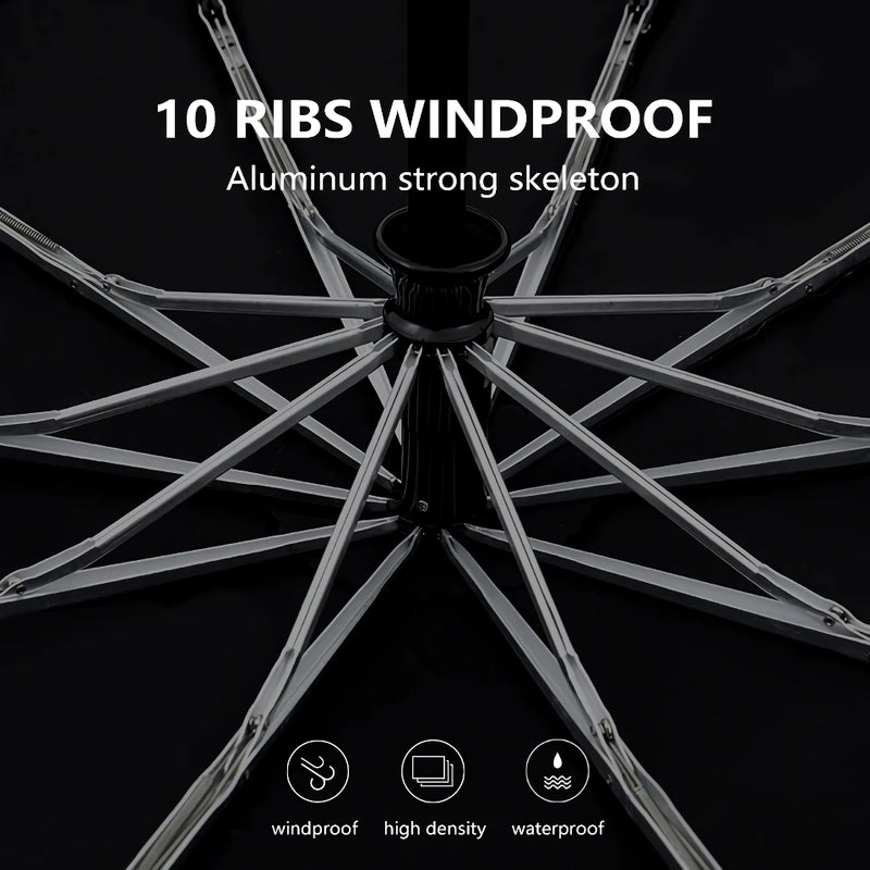 automatic windproof golf umbrella with wooden handle, view 8 - MRSLM