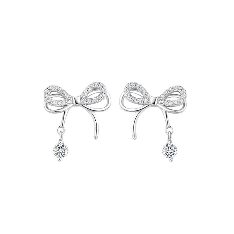 925 Pure Silver Ear Nail Light Luxury INS Style Versatile Butterfly