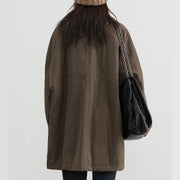 women's long casual coat with hood, view 4 - MRSLM