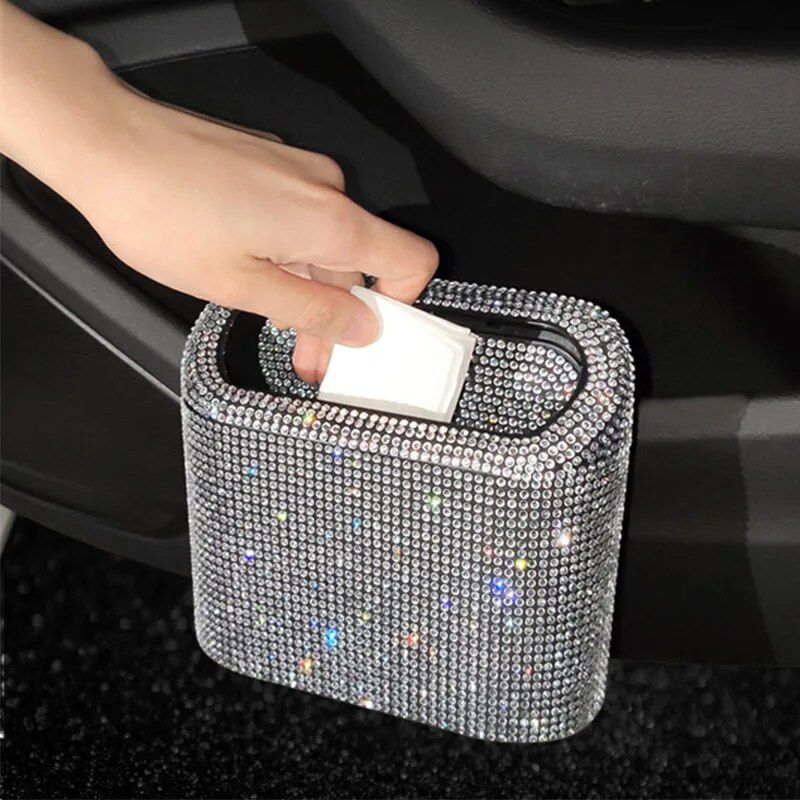 Bling car trash can with rhinestones, view 9 - MRSLM