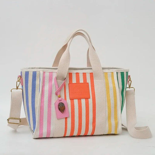 colorful striped canvas tote bag - MRSLM