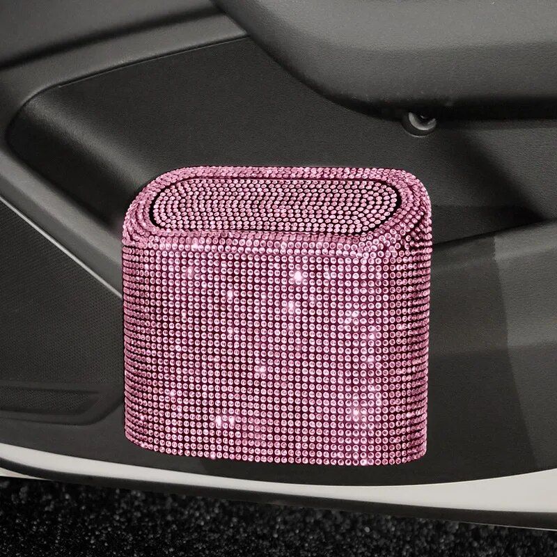 Bling car trash can with rhinestones, view 13 - MRSLM